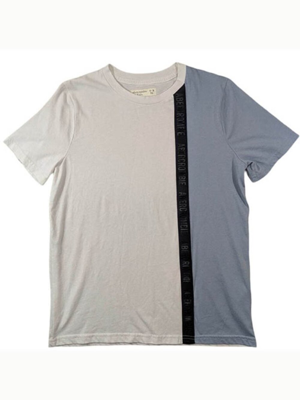 Abercrombie Kids T Shirt 15/16 2 Tone White Blue Short Sleeve Back to School